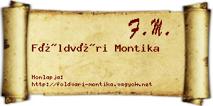 Földvári Montika névjegykártya
